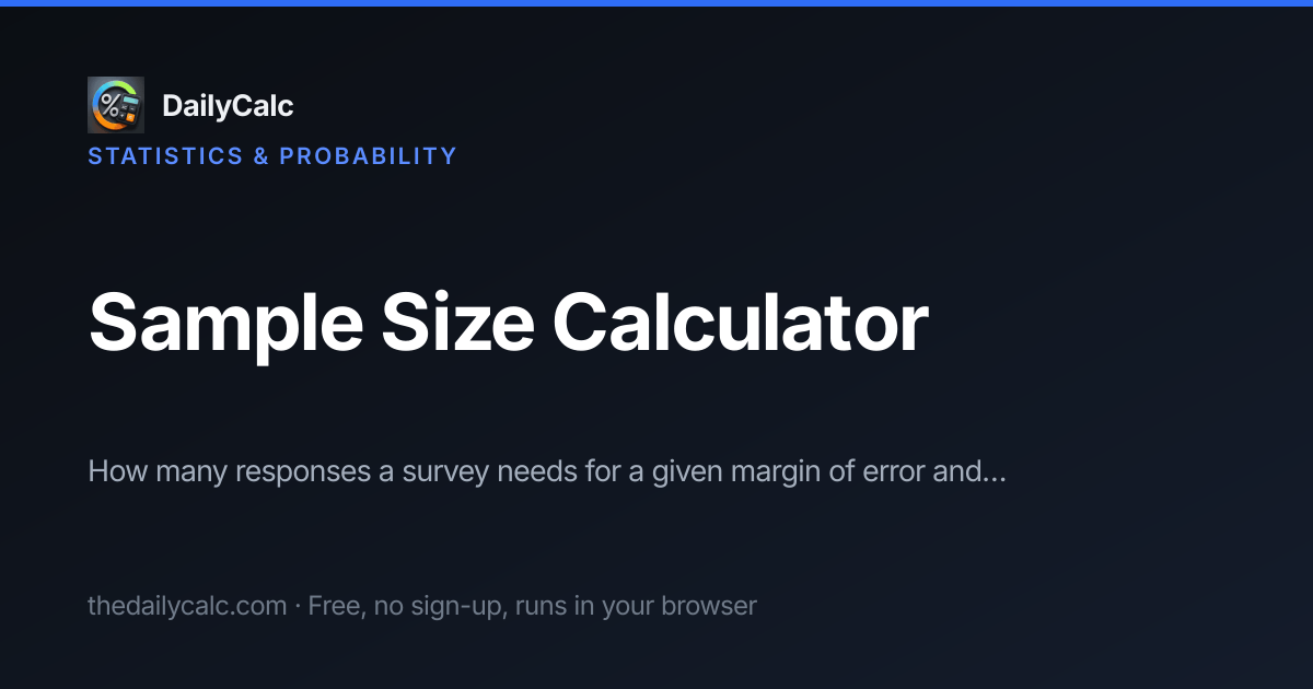 Sample Size Calculator — Responses a Survey Needs